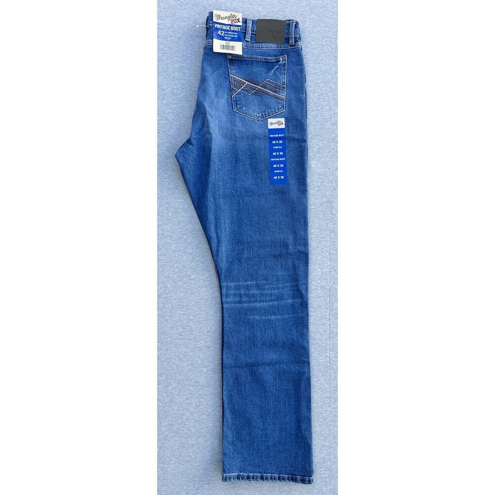 WRANGLER 20X Vintage Boot Cut Blue Jeans Men's Size 40x36 NWT